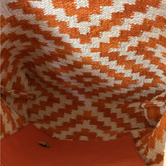 Patricia Nash Chennai Orange and White Patterned Tote - Picture 7 of 11